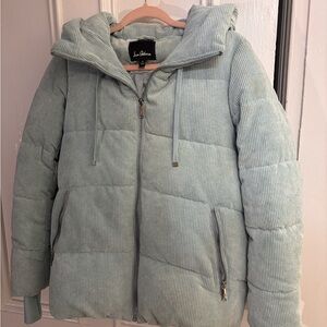 Sam Edelman Corduroy Light Blue Puffer Jacket